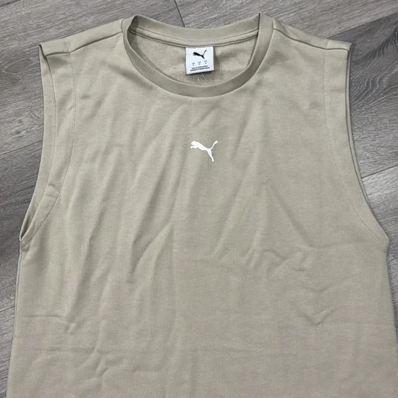 Puma Light Tan Beige Khaki Sleeveless Athletic Pullover Dress Women’s Small - Picture 5 of 11